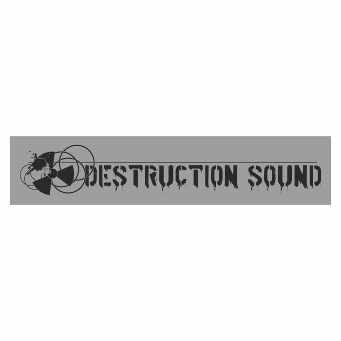 Полоса на лобовое стекло "DESTRUCTION SOUND", серебро, 1300 х 170 мм - Фото 1