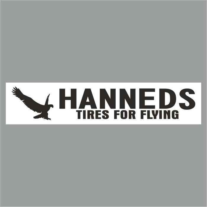 Полоса на лобовое стекло "HANNEDS tires for flying", белая, 1300 х 170 мм - Фото 1