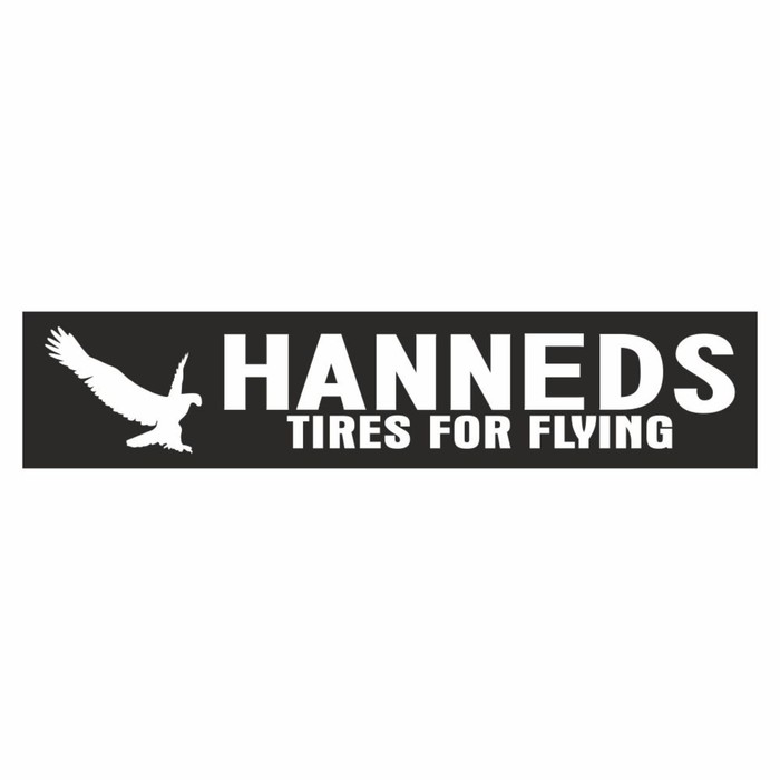 Полоса на лобовое стекло "HANNEDS tires for flying", черная, 1300 х 170 мм - Фото 1