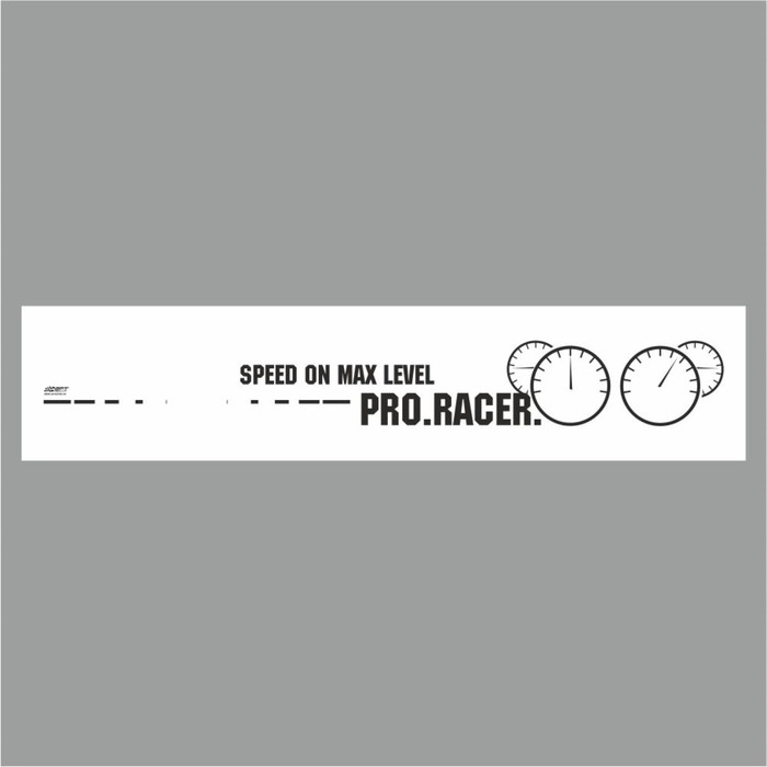 Полоса на лобовое стекло "PRO. RACER", белая, 1300 х 170 мм - Фото 1