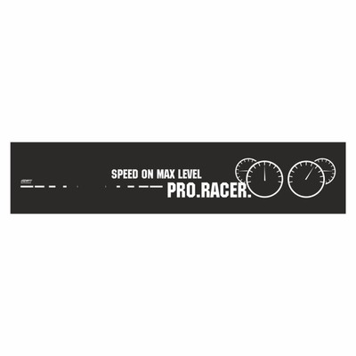 Полоса на лобовое стекло "PRO. RACER", черная, 1300 х 170 мм
