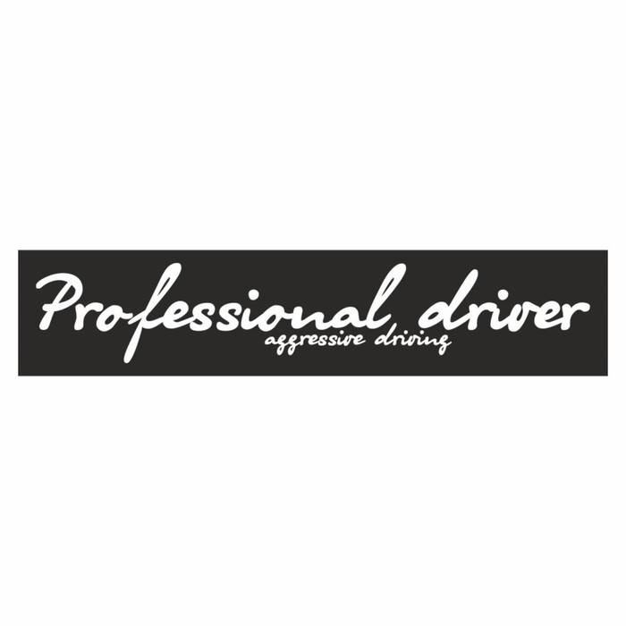 Полоса на лобовое стекло "Professional driverf", черная, 1300 х 170 мм - Фото 1