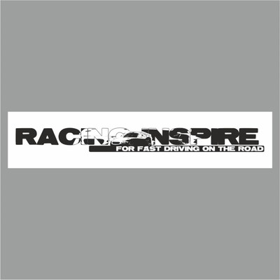 Полоса на лобовое стекло "RACING INSPIRE", белая, 1300 х 170 мм