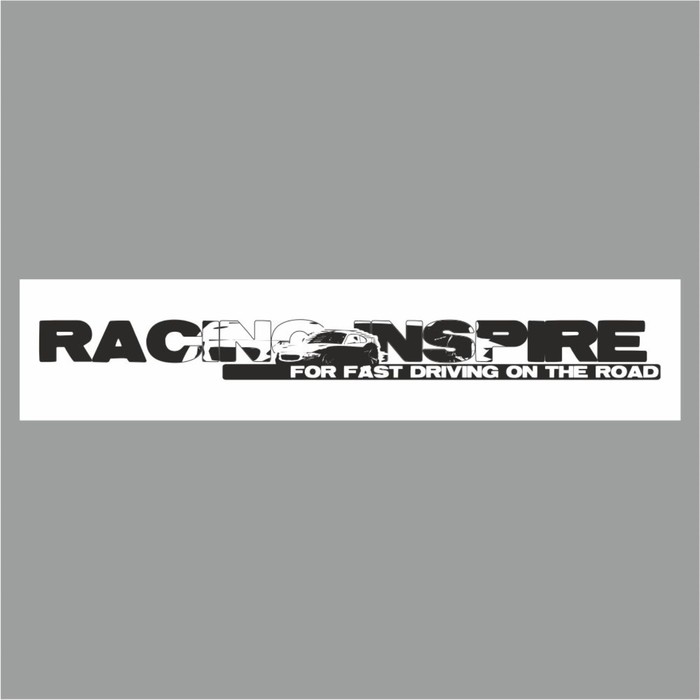 Полоса на лобовое стекло "RACING INSPIRE", белая, 1300 х 170 мм - Фото 1