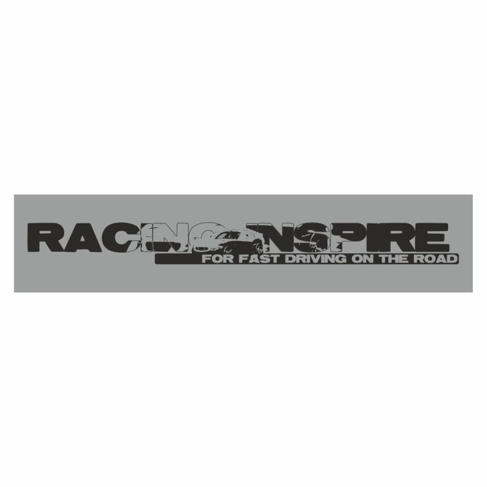 Полоса на лобовое стекло "RACING INSPIRE", серебро, 1300 х 170 мм - Фото 1