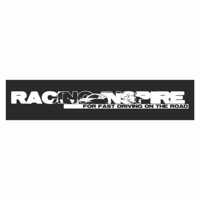 Полоса на лобовое стекло "RACING INSPIRE", черная, 1300 х 170 мм