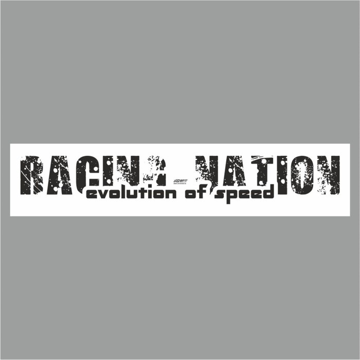Полоса на лобовое стекло "RACING NATION", белая, 1300 х 170 мм - Фото 1