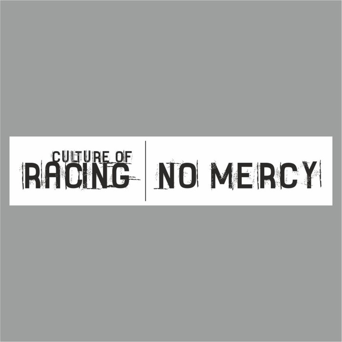 Полоса на лобовое стекло "RACING NO MERCY", белая, 1300 х 170 мм - Фото 1