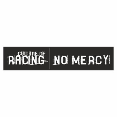 Полоса на лобовое стекло "RACING NO MERCY", черная, 1300 х 170 мм