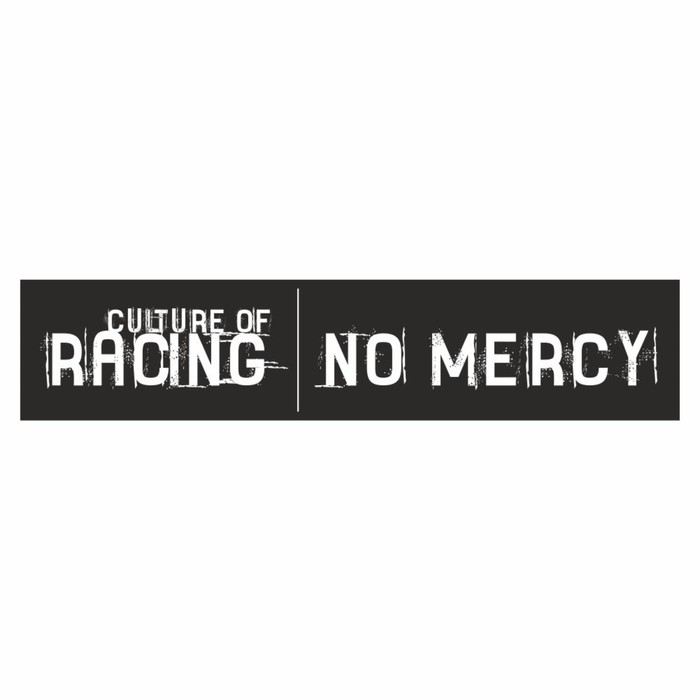 Полоса на лобовое стекло "RACING NO MERCY", черная, 1300 х 170 мм - Фото 1