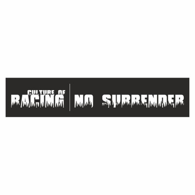 Полоса на лобовое стекло "RACING NO SURRENDER", черная, 1300 х 170 мм