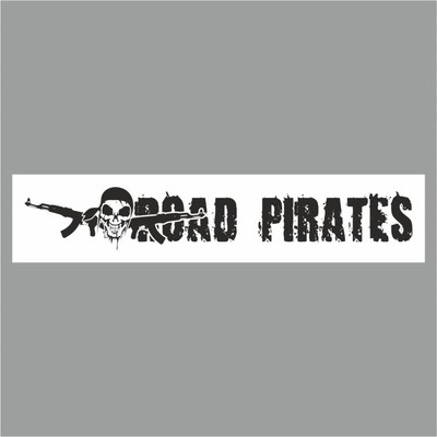 Полоса на лобовое стекло "ROAD PIRATES", белая, 1300 х 170 мм