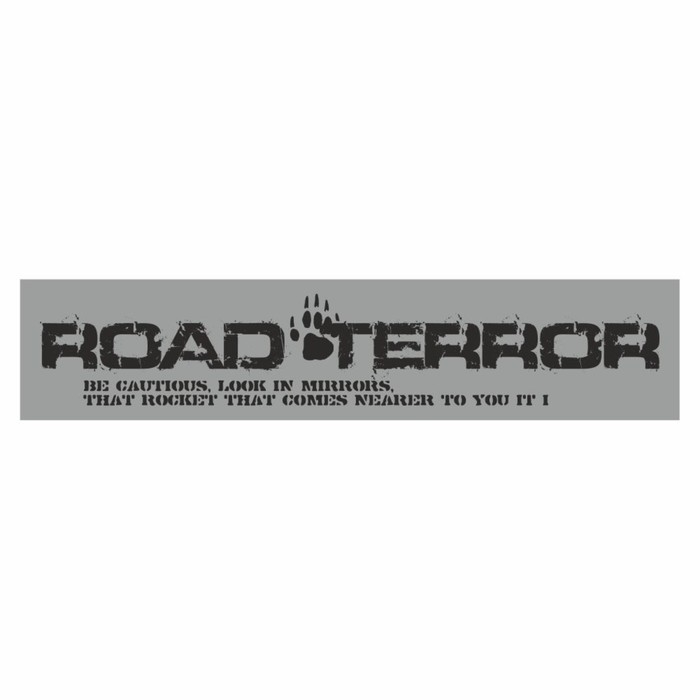 Полоса на лобовое стекло "ROAD TERROR", серебро, 1300 х 170 мм - Фото 1