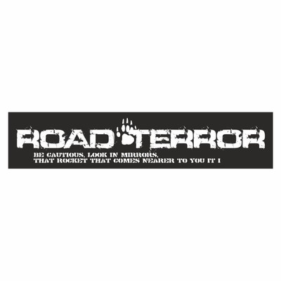 Полоса на лобовое стекло "ROAD TERROR", черная, 1300 х 170 мм