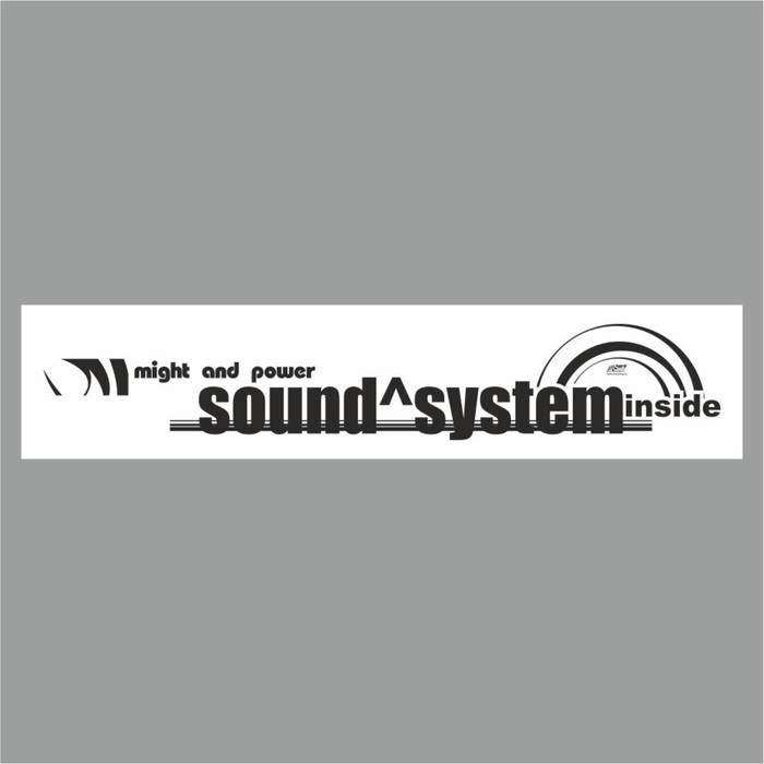 Полоса на лобовое стекло "SOUND SYSTEM", белая, 1300 х 170 мм - Фото 1