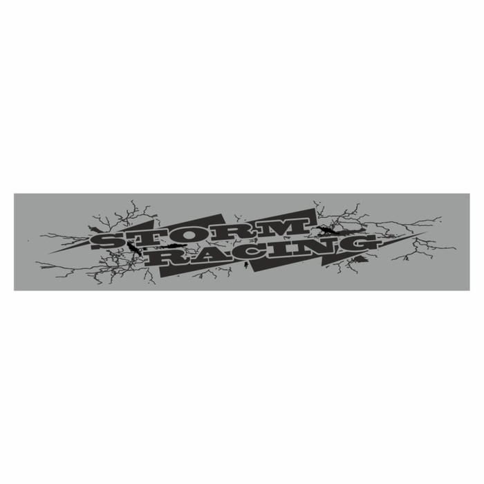 Полоса на лобовое стекло "STORM RACING", серебро, 1300 х 170 мм - Фото 1