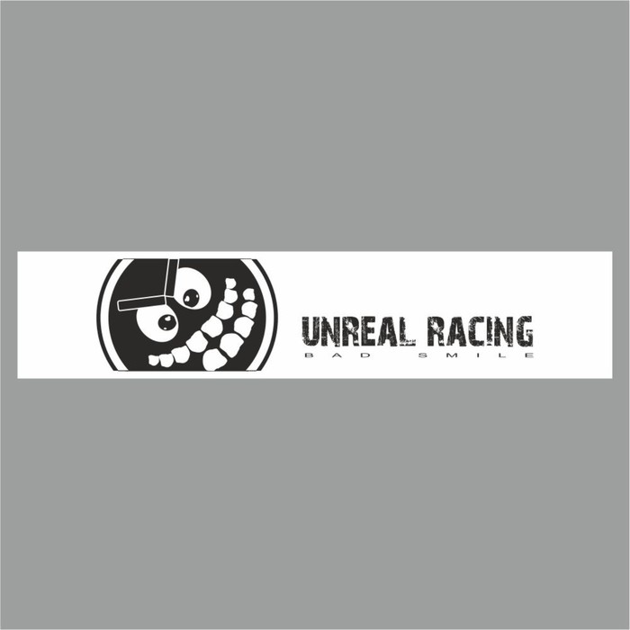 Полоса на лобовое стекло "Unreal Racing", белая, 1300 х 170 мм - Фото 1