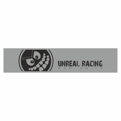 Полоса на лобовое стекло "Unreal Racing", серебро, 1300 х 170 мм