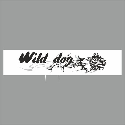 Полоса на лобовое стекло "Wild dog", белая, 1300 х 170 мм
