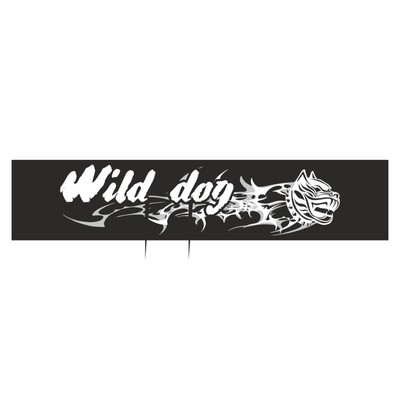 Полоса на лобовое стекло "Wild dog", черная, 1300 х 170 мм