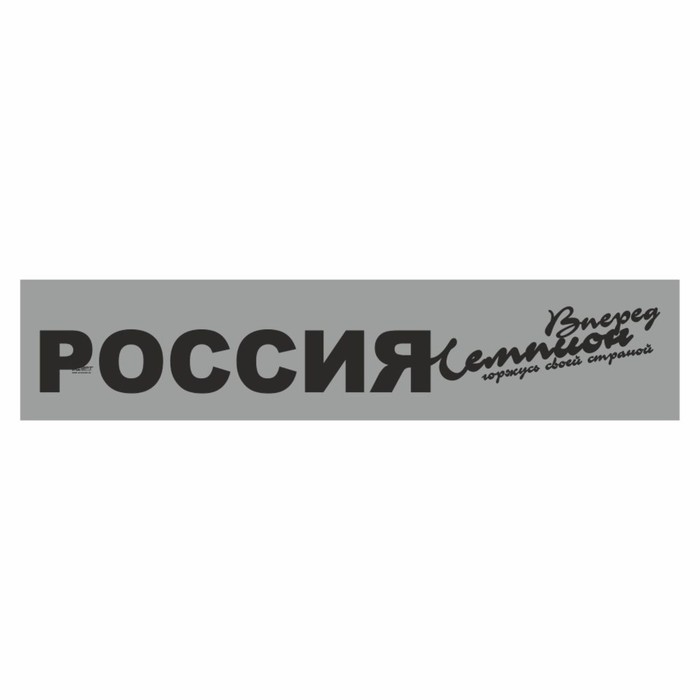 Полоса на лобовое стекло "РОССИЯ вперед чемпион", серебро, 1300 х 170 мм - Фото 1