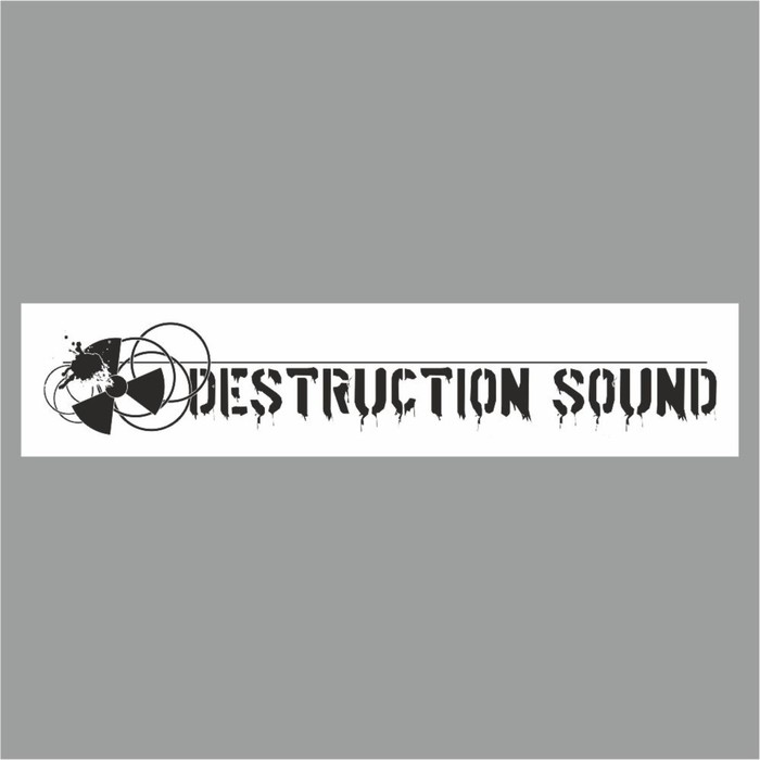 Полоса на лобовое стекло "DESTRUCTION SOUND", белая, 1600 х 170 мм - Фото 1