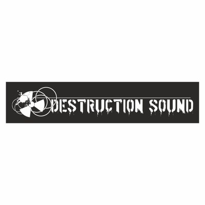 Полоса на лобовое стекло "DESTRUCTION SOUND", черная, 1600 х 170 мм