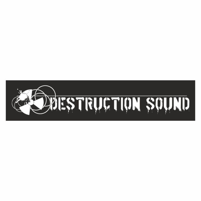 Полоса на лобовое стекло "DESTRUCTION SOUND", черная, 1600 х 170 мм - Фото 1