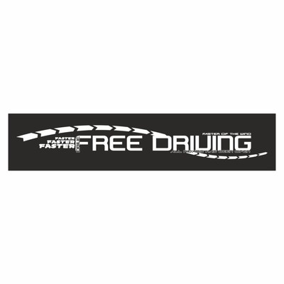 Полоса на лобовое стекло "FREE DRIUING", черная, 1600 х 170 мм