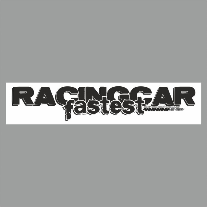 Полоса на лобовое стекло "RACINGCAR fastest", белая, 1600 х 170 мм - Фото 1