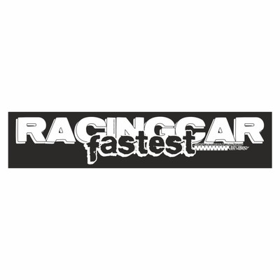 Полоса на лобовое стекло "RACINGCAR fastest", черная, 1600 х 170 мм