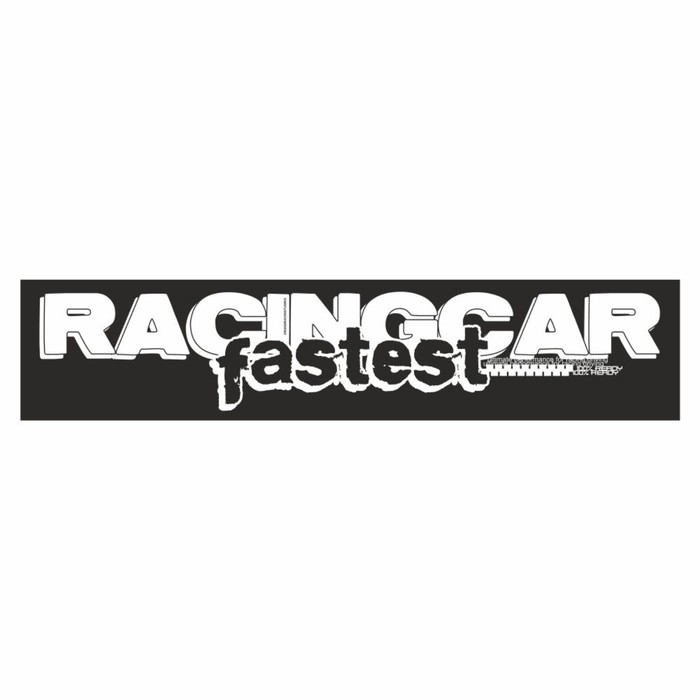 Полоса на лобовое стекло "RACINGCAR fastest", черная, 1600 х 170 мм - Фото 1