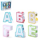 УЦЕНКА (мятая, разводы на упаковке) Набор роботов «Алфавит», трансформируется, световые и звуковые эффекты, 6 букв, собираются в 1 робота - Фото 1