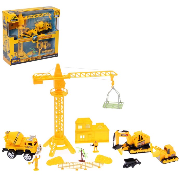 УЦЕНКА Набор игровой «Стройка», кран и спецтехника - Фото 1