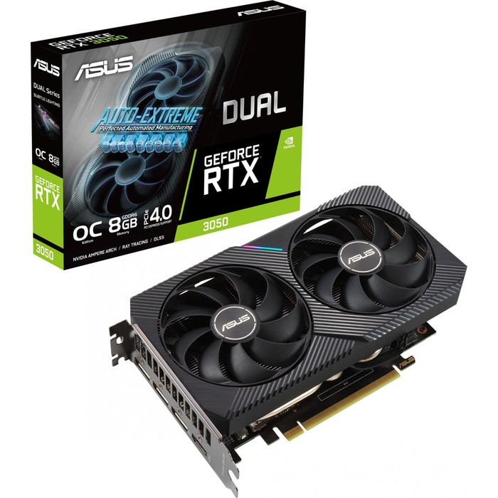 Видеокарта Asus DUAL-RTX3050-O8G, GeForce RTX 3050, 8Gb, GDDR6, HDMI, DP - фото 51524674