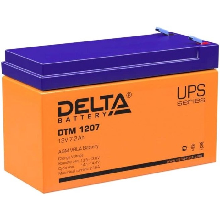 Батарея для ИБП Delta DTM 1207, 12 В, 7,2 Ач - Фото 1