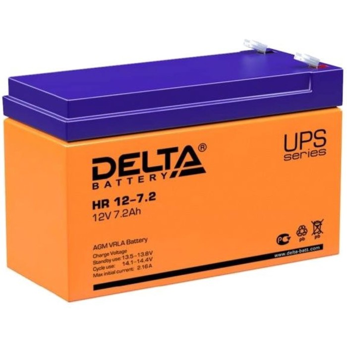Батарея для ИБП Delta HR 12-7,2, 12 В, 7,2 Ач - Фото 1