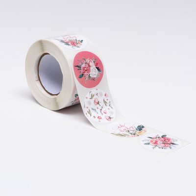 Наклейки в рулоне Love,500 шт.,3.8×3.8 см