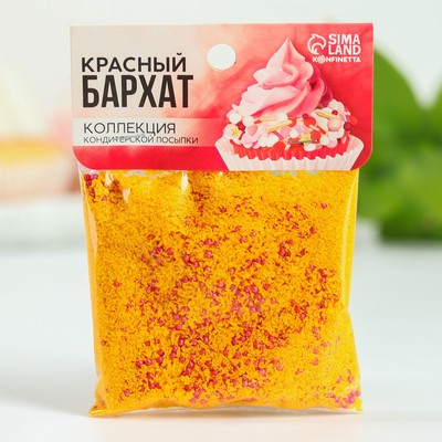 Посыпка бисер и кокосовая стружка «Красный бархат», 50 г.