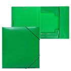Папка на резинке А5, 500 мкм, Calligrata, корешок 30 мм, тиснение "песок", зелёная - фото 10056817