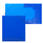 Папка на резинке А5, 500 мкм, Calligrata, корешок 30 мм, тиснение "песок", синяя - фото 21864428