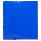 Папка на резинке А5, 500 мкм, Calligrata, корешок 30 мм, тиснение «песок», синяя - Фото 4