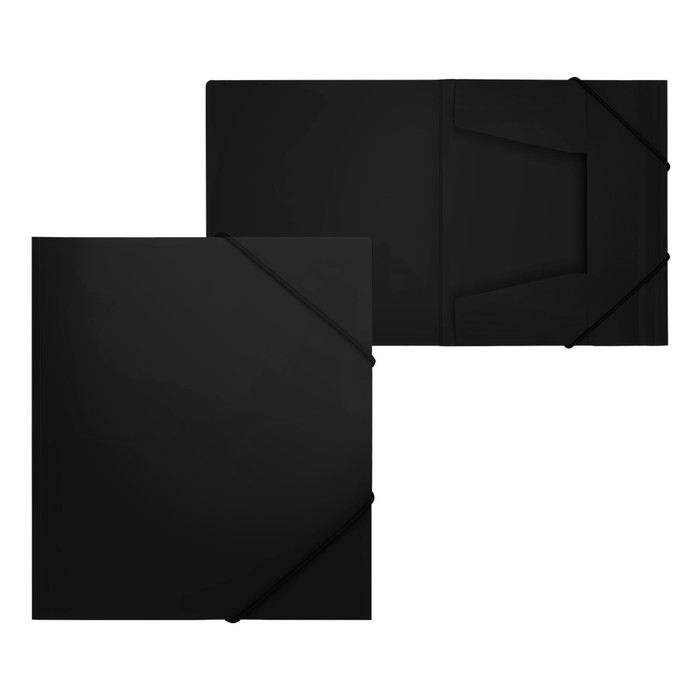 Папка на резинке А5, 500 мкм, Calligrata, корешок 30 мм, тиснение «песок», чёрная - Фото 1