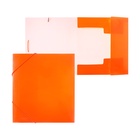 Папка на резинке А5, 500 мкм, Calligrata, корешок 30 мм, неон, оранжевая - Фото 1
