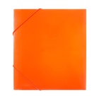 Папка на резинке А5, 500 мкм, Calligrata, корешок 30 мм, неон, оранжевая - Фото 2