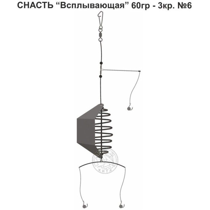 Снасть «Всплывающая», 3 крючка №6, 60 г - Фото 1