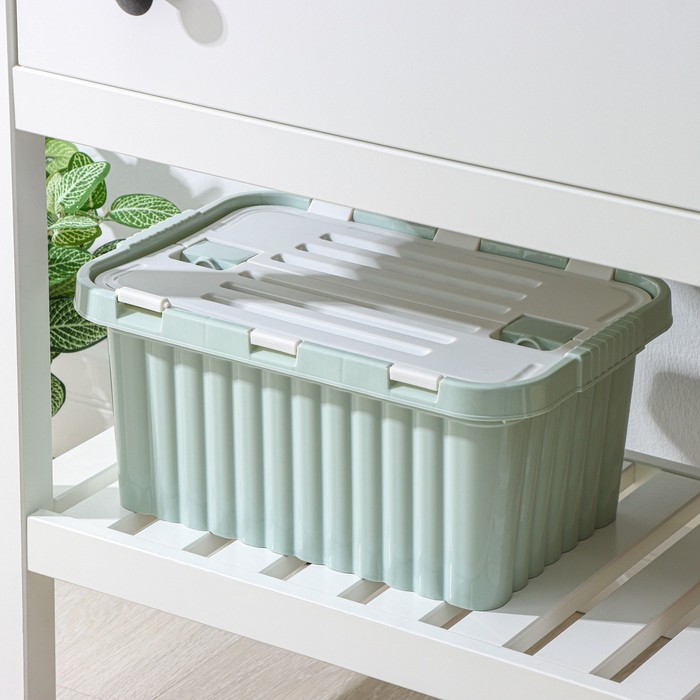 Ящик для хранения со створками «Сплит», 10 л, 25,5×38×17,6 см, цвет ментоловый - Фото 1