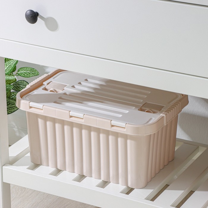 Ящик для хранения со створками «Сплит», 10 л, 25,5×38×17,6 см, цвет молочный - Фото 1