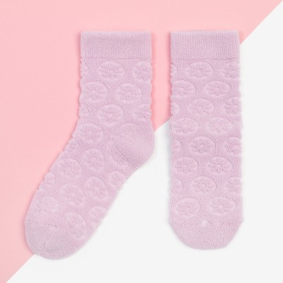 Носки для девочки махровые KAFTAN «Цветочки», размер 18-20 см, цвет лиловый