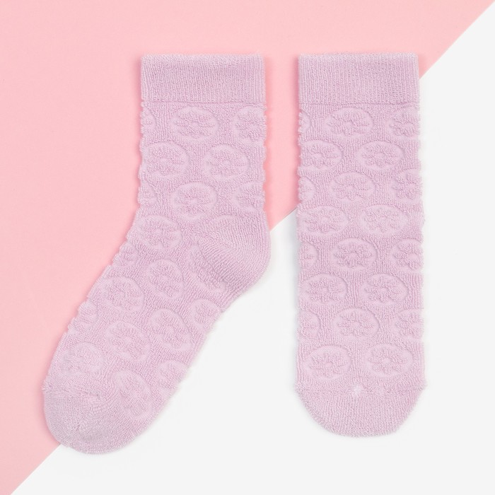 Носки для девочки махровые KAFTAN «Цветочки», размер 18-20 см, цвет лиловый - Фото 1